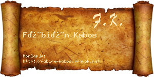 Fábián Kabos névjegykártya