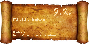 Fábián Kabos névjegykártya